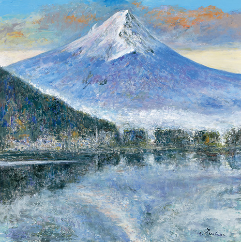 眺望河口湖富士