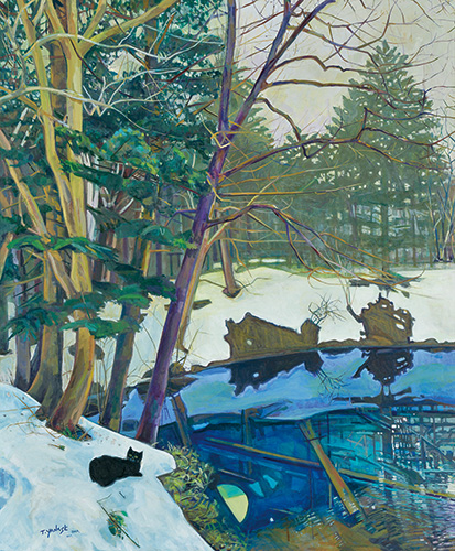 雪後の神の子池