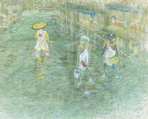 「旧街道へ雨がやって来た」