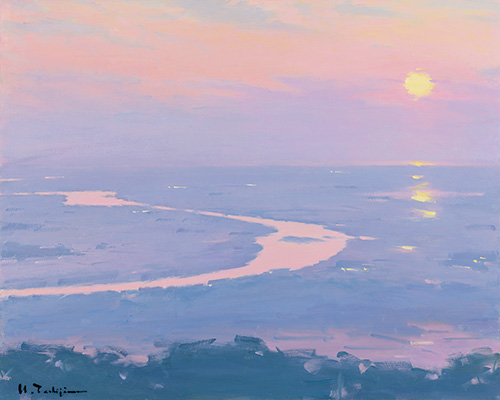 夕景・最上川